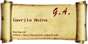 Gavrila Anina névjegykártya